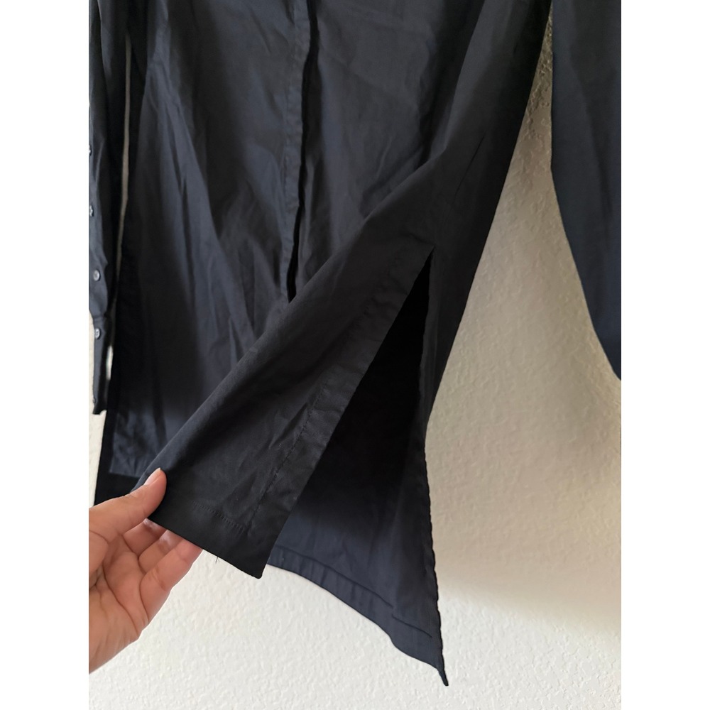 Helmut Lang Guild Shirting Black V-Neck Long Sleeve Button Down Top Size XSP - Picture 5 of 9